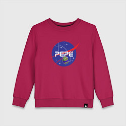 Свитшот хлопковый детский Pepe Pepe space Nasa, цвет: маджента