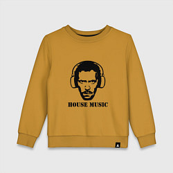 Свитшот хлопковый детский Dr House music, цвет: горчичный