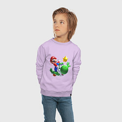Свитшот хлопковый детский Mario&Yoshi, цвет: лаванда — фото 2