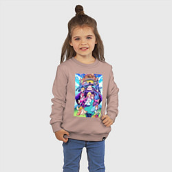 Свитшот хлопковый детский Howls castle, цвет: пыльно-розовый — фото 2