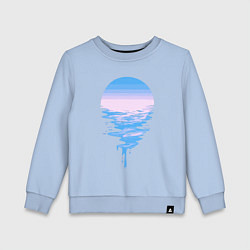 Свитшот хлопковый детский Луна море, цвет: мягкое небо