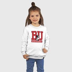 Свитшот хлопковый детский Boston University, цвет: белый — фото 2