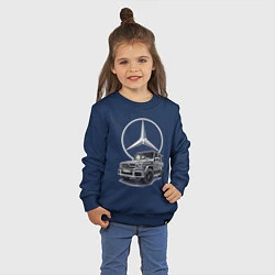 Свитшот хлопковый детский Mercedes Gelendwagen G63 AMG G-class G400d, цвет: тёмно-синий — фото 2