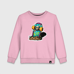 Свитшот хлопковый детский Skateboard crave, цвет: светло-розовый