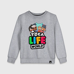 Свитшот хлопковый детский TOCA LIFE WORLD ТОКА ЛАЙФ ВОРЛД ПЕРСОНАЖИ, цвет: меланж