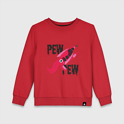 Свитшот хлопковый детский Pew Pew Squid, цвет: красный