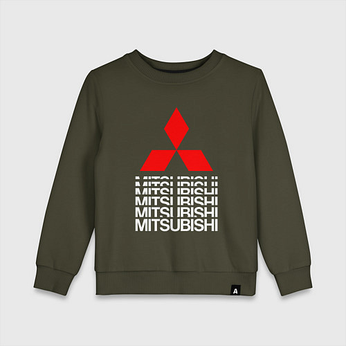 Детский свитшот MITSUBISHI МИЦУБИСИ МИТСУБИСИ МИЦУБИШИ LOGO STYLE / Хаки – фото 1
