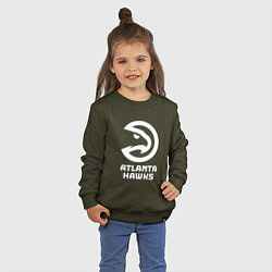 Свитшот хлопковый детский Атланта Хокс, Atlanta Hawks, цвет: хаки — фото 2