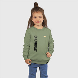 Свитшот хлопковый детский Шевроле Логотип, цвет: авокадо — фото 2