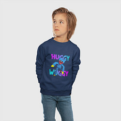 Свитшот хлопковый детский Huggy Wuggy: Игрушка с зубами, цвет: тёмно-синий — фото 2
