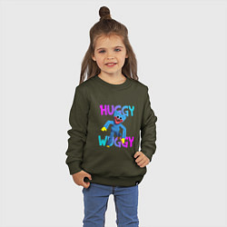 Свитшот хлопковый детский Huggy Wuggy: Игрушка с зубами, цвет: хаки — фото 2