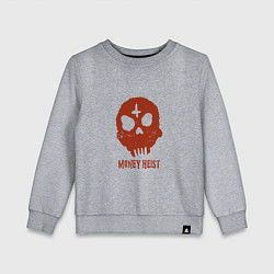 Свитшот хлопковый детский Money Heist Skull, цвет: меланж