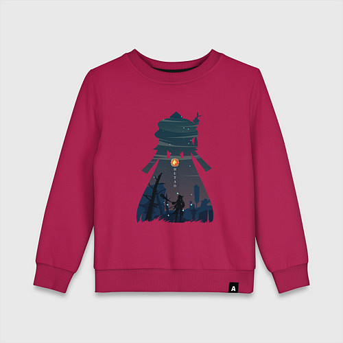 Детский свитшот Hu Tao Ху Тао / Маджента – фото 1