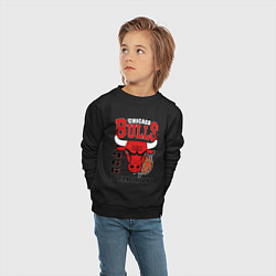 Свитшот хлопковый детский Chicago Bulls NBA, цвет: черный — фото 2