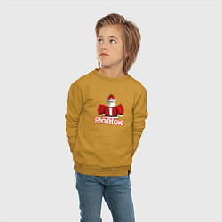 Свитшот хлопковый детский Санта Robloх, цвет: горчичный — фото 2