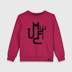 Свитшот хлопковый детский Манчестер Юнайтед минимализм, цвет: маджента