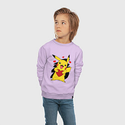 Свитшот хлопковый детский ПИКАЧУ И СЕРДЕЧКО POKENON PIKACHU LOVE, цвет: лаванда — фото 2
