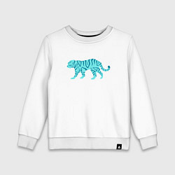 Свитшот хлопковый детский Водяной тигр 2022, цвет: белый