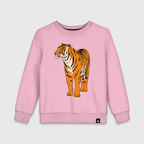Детский свитшот Гордый независимый тигр / Светло-розовый – фото 1