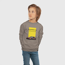 Свитшот хлопковый детский Porsche Carrera 4S Motorsport, цвет: утренний латте — фото 2