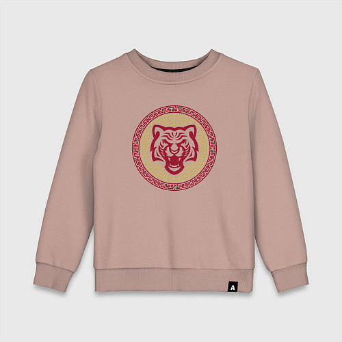 Детский свитшот Тигр - символ нового года / Пыльно-розовый – фото 1