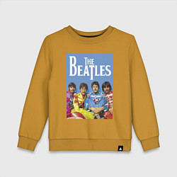 Свитшот хлопковый детский The Beatles - world legend!, цвет: горчичный