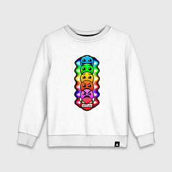 Свитшот хлопковый детский Geometry Dash: Smiles, цвет: белый