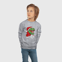 Свитшот хлопковый детский T-rex Merry Roar, цвет: меланж — фото 2