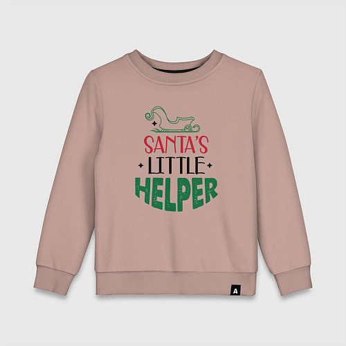 Детский свитшот Santas littke helper / Пыльно-розовый – фото 1