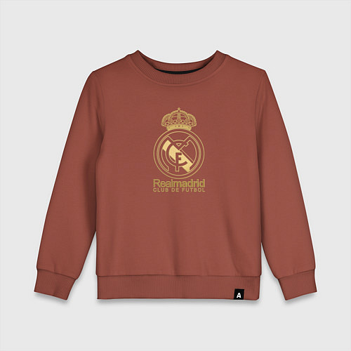 Детский свитшот Real Madrid gold logo / Кирпичный – фото 1