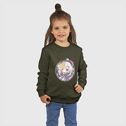 Свитшот хлопковый детский Малышка Ци Ци, цвет: хаки — фото 2