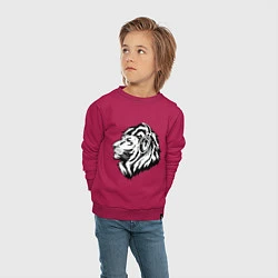 Свитшот хлопковый детский Лев в наушниках, цвет: маджента — фото 2