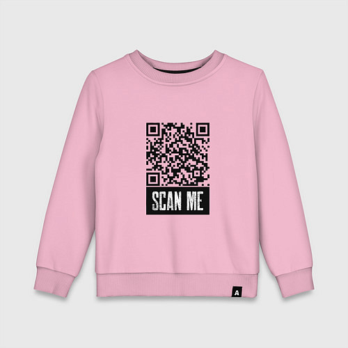Детский свитшот QR Scan / Светло-розовый – фото 1