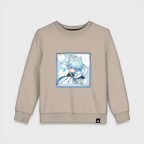 Детский свитшот Котик Чун Юй в деле / Миндальный – фото 1