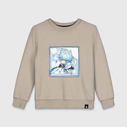 Свитшот хлопковый детский Котик Чун Юй в деле, цвет: миндальный