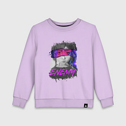 Свитшот хлопковый детский Everywere My Enemy, цвет: лаванда