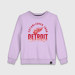 Свитшот хлопковый детский Detroit Red Wings Детройт Ред Вингз, цвет: лаванда