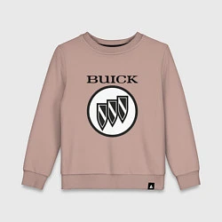 Свитшот хлопковый детский Buick Black and White Logo, цвет: пыльно-розовый