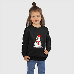 Свитшот хлопковый детский Двухсторонний снеговик, цвет: черный — фото 2