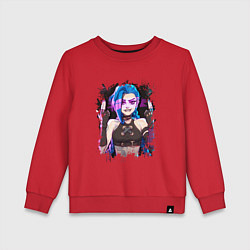 Свитшот хлопковый детский JINX SHOOT ARCANE LOL, цвет: красный