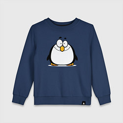 Свитшот хлопковый детский Глазастый пингвин, цвет: тёмно-синий