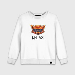 Свитшот хлопковый детский Лиc relax, цвет: белый