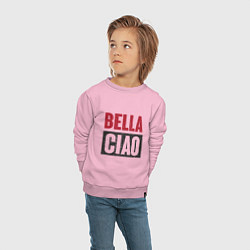 Свитшот хлопковый детский Bella Ciao - Money Heist, цвет: светло-розовый — фото 2
