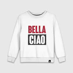 Свитшот хлопковый детский Bella Ciao - Money Heist, цвет: белый