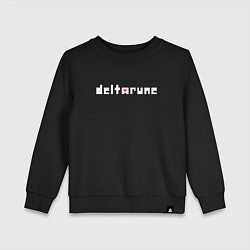 Свитшот хлопковый детский Deltarune logo надпись, цвет: черный