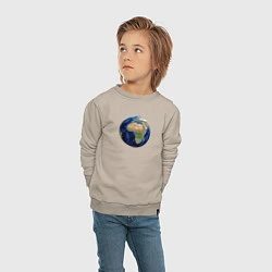 Свитшот хлопковый детский Планета солнечной системы земля, цвет: миндальный — фото 2