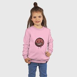 Свитшот хлопковый детский Граффити зубастик, цвет: светло-розовый — фото 2