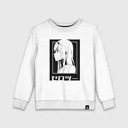 Свитшот хлопковый детский Zero Two 01, цвет: белый