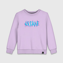 Свитшот хлопковый детский ARCANE LEAGUE OF LEGENDS NEON LOGO, цвет: лаванда