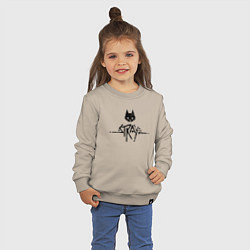 Свитшот хлопковый детский Stray: Black Logo, цвет: миндальный — фото 2